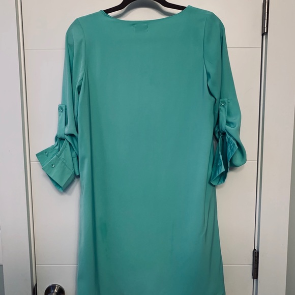 RSVP 3 4 Sleeve Turquoise Sleek Dress - Picture 3 of 4
